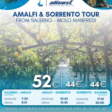 Amalfi & Sorrento Tour From Salerno Manfredi