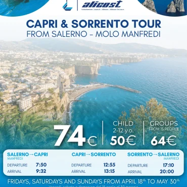 Capri & Sorrento Tour From Salerno